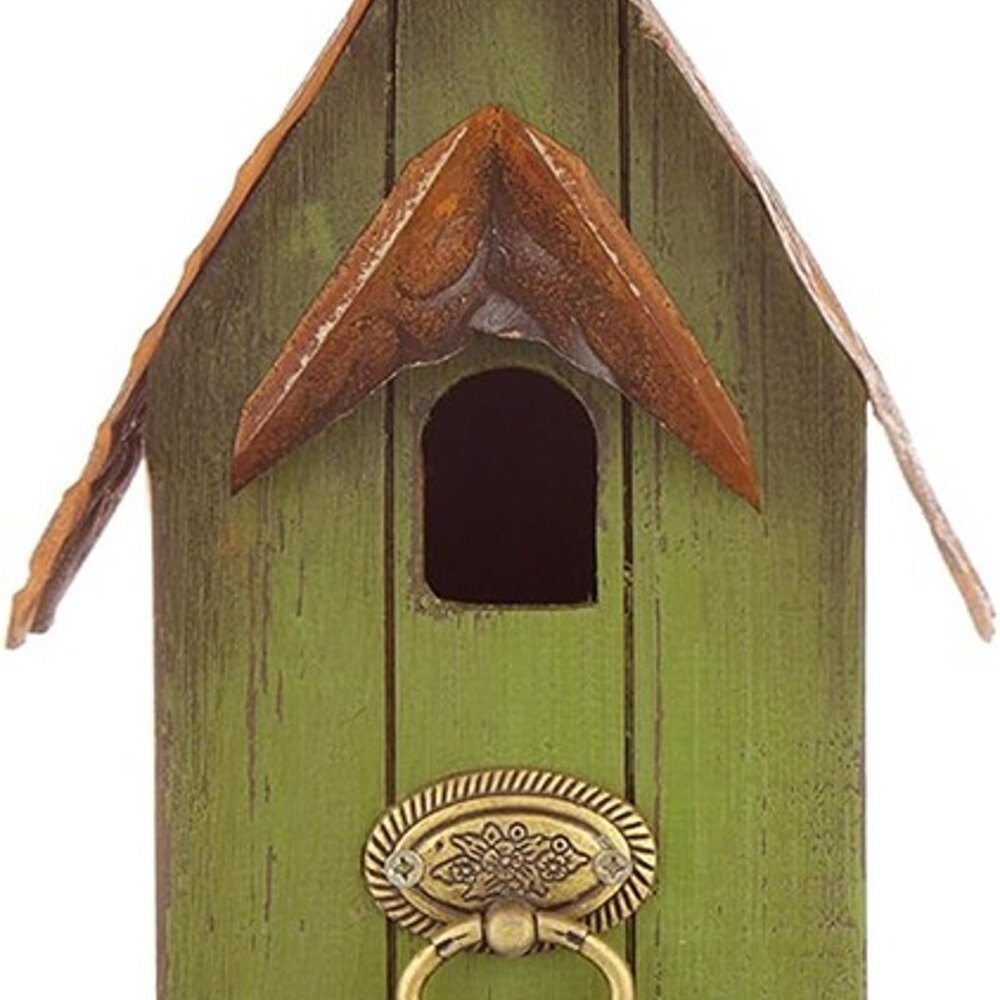 NEW 10" H Rustic Wooden Bird House Garden Distressed Decorative - Picture 4 of 8